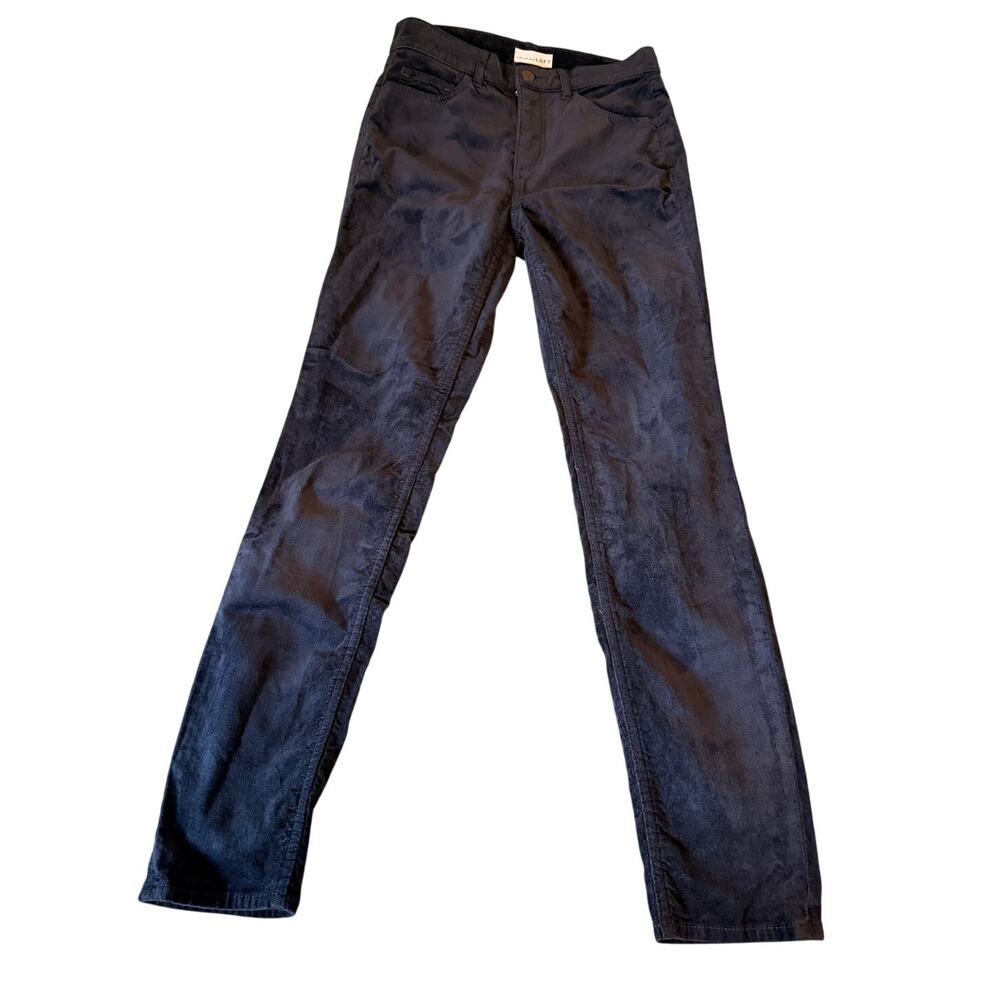 LOFT Velvet Pants Women’s 2 26 Navy Blue Slim Straight Stretch Cotton